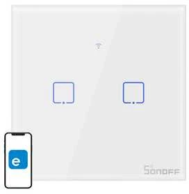 Sonoff T0EU2C-TX 2 kanalų sieninis jungiklis 230VAC 600W
