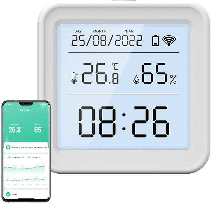 Drėkintuvas Išmanusis temperatūros ir drėgmės jutiklis Wi-Fi Gosund S6 (LCD ekranas, apšvietimas)