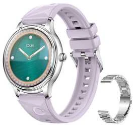 Išmanusis laikrodis COLMI L28 Smart Watch (Sidabrinis-violetinė + sidabrinis steel strap)