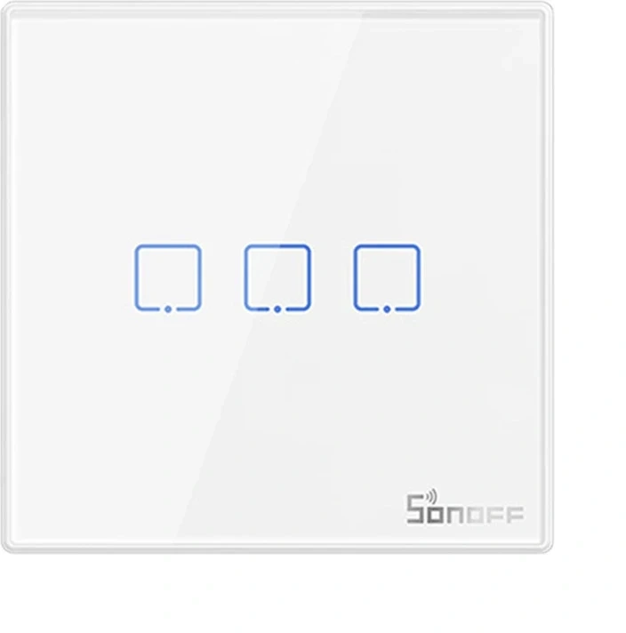 Sonoff belaidis 433MHz išmanusis sieninis jungiklis T2EU3C-RF (3 kanalų)