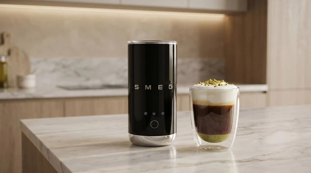 Smeg MFF02BLEU Pieno plakiklis arba šildytuvas Automatinis pieno plakiklis / šildytuvas Juoda