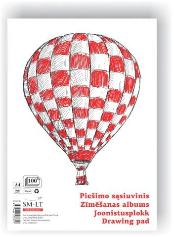 Piešimo sąsiuvinis SMLT, A4, 100 lapų