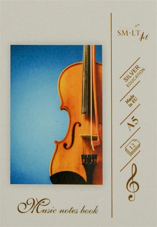 Smiltainis Smlt Art Sąsiuvinis, natų SMLT, A5/12, minkštas, spalvotas viršelis 0722-012