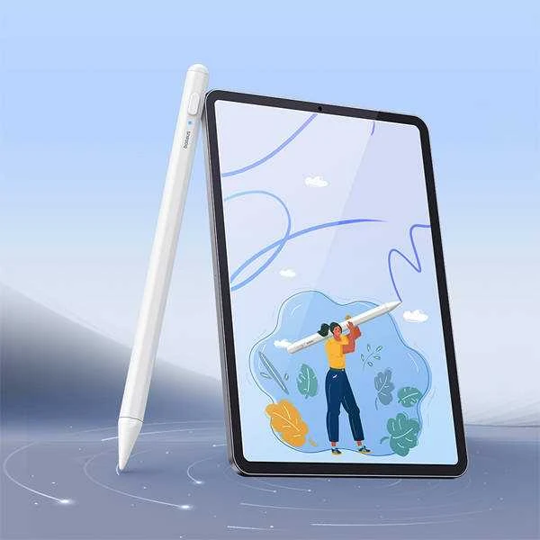 Smooth Writing 2 Baseus Stylus Lite su LED indikatoriumi Balta