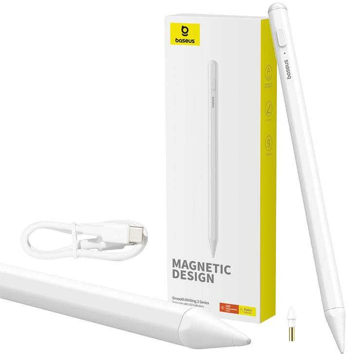Smooth Writing 2 Baseus Stylus Lite su LED indikatoriumi Balta