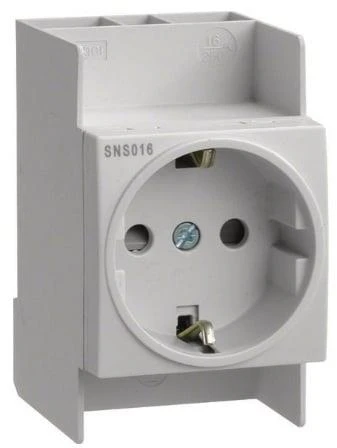 Lizdas Hager SNS016 SN. su įžeminimu. IP20. pilkos spalvos.