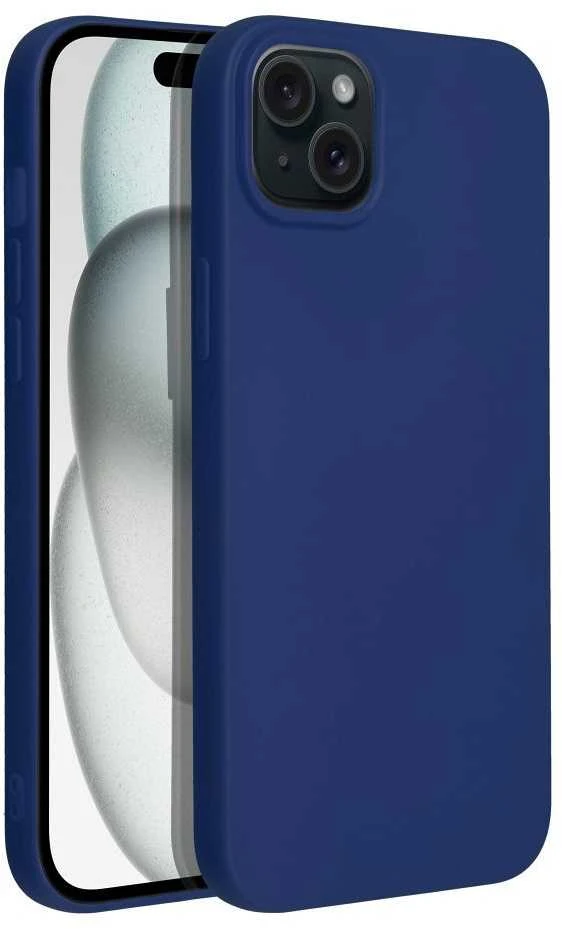 OEM dėklas, skirtas iPhone 15 PLUS, minkštas, tamsus, mėlynas