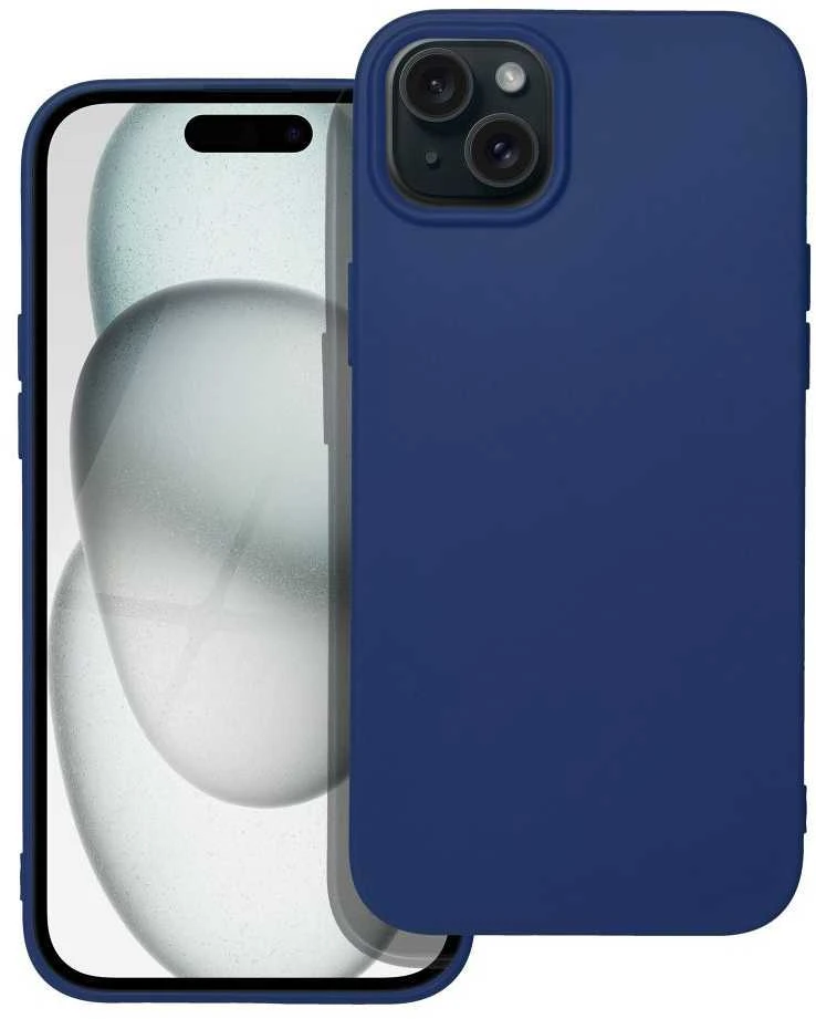 OEM dėklas, skirtas iPhone 15 PLUS, minkštas, tamsus, mėlynas
