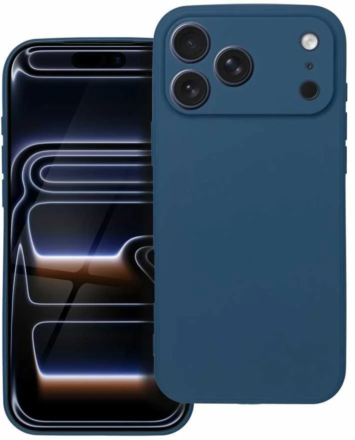 OEM dėklas, skirtas iPhone 17 Pro Max / 18 Pro Max (žemas kameros kraštas), minkštas, tamsus, mėlynas