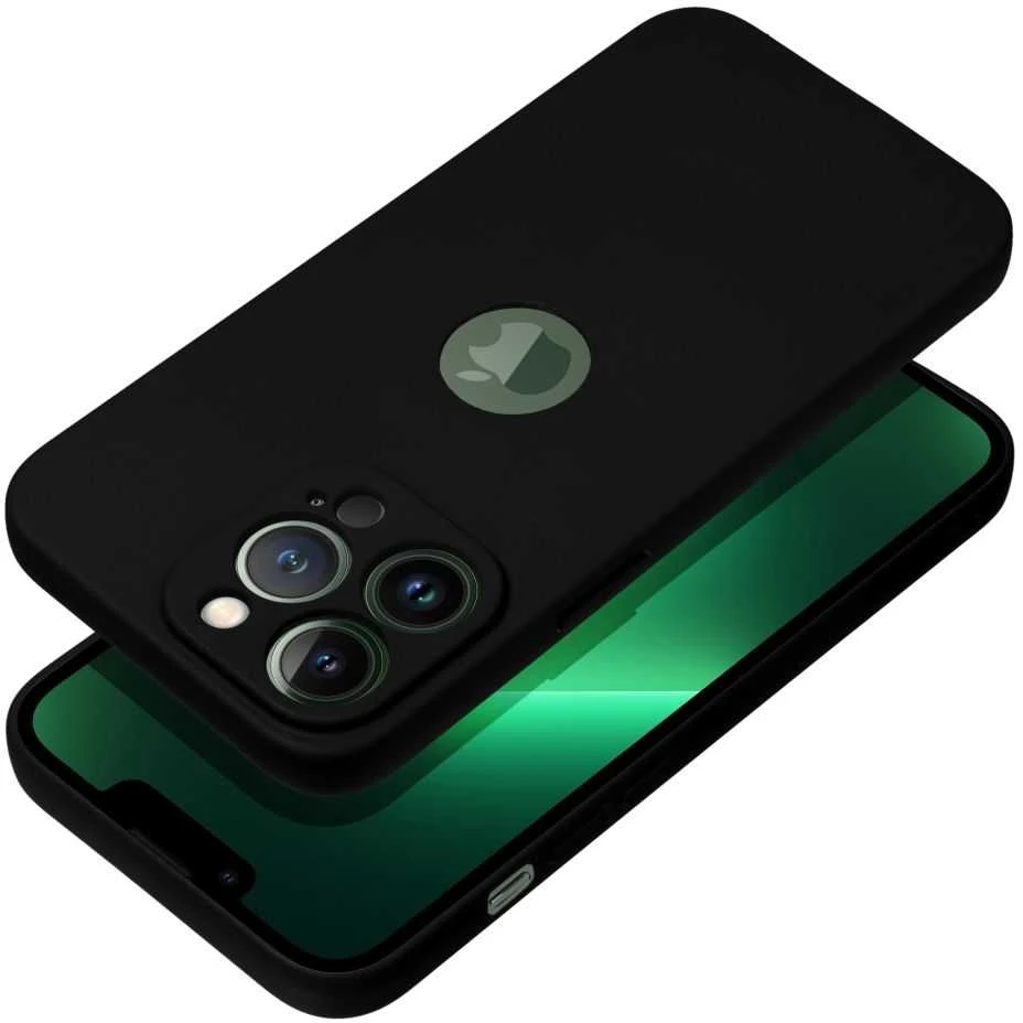 OEM dėklas, skirtas iPhone 17 Pro Max / 18 Pro Max (žemas kameros kraštas), minkštas, juodas