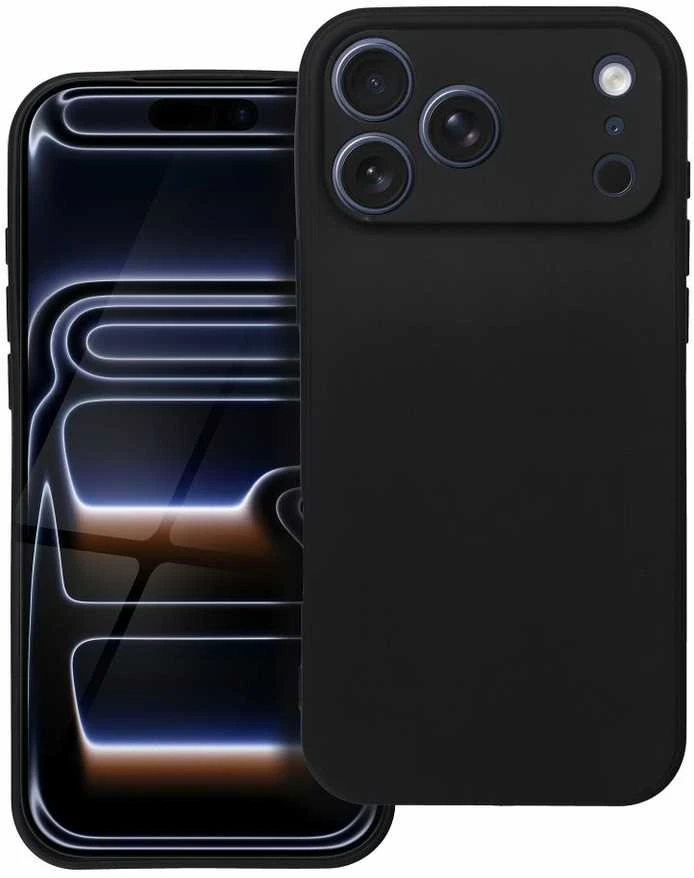 OEM dėklas, skirtas iPhone 17 Pro Max / 18 Pro Max (žemas kameros kraštas), minkštas, juodas