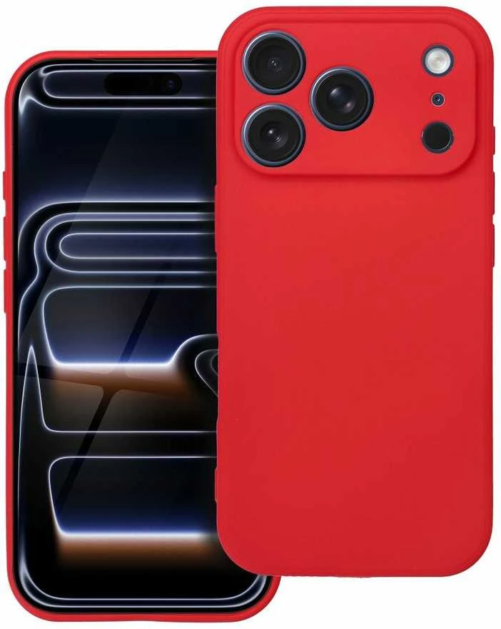 OEM dėklas, skirtas iPhone 17 Pro / 18 Pro (žemas kameros kraštas), švelniai raudonas
