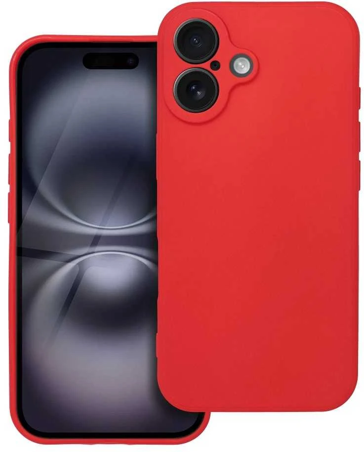 Forcell OEM dėklas, skirtas iPhone 16, minkštas, raudonas