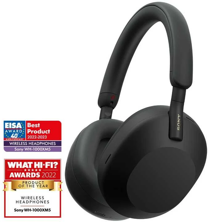 Belaidės ausinės Sony WH-1000XM5 su triukšmo slopinimo technologija, Juodos