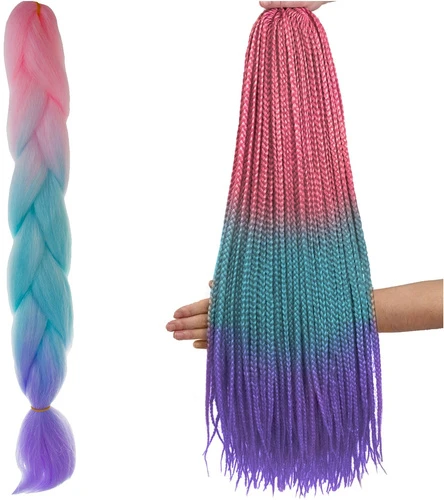 Sintetinės plaukų ombre pynės rožinės/ni/f w10341