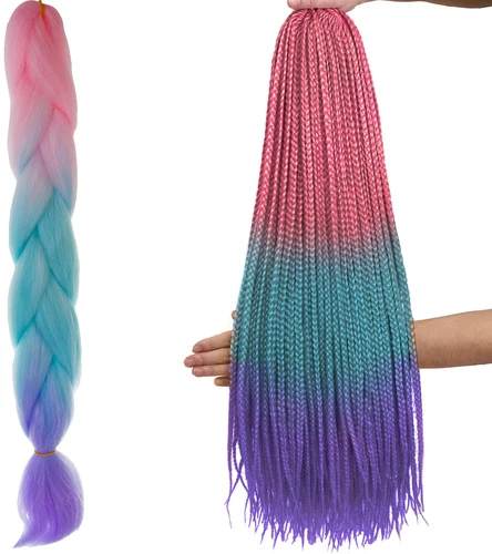 Sintetinės plaukų ombre pynės rožinės/ni/f w10341