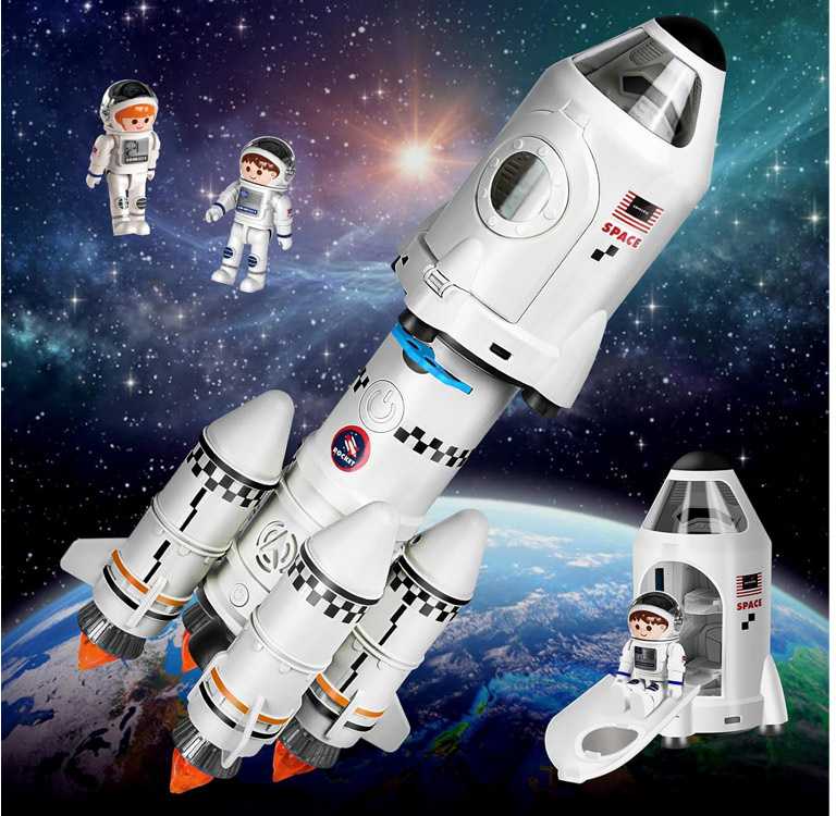 Jokomisiada Kosminės stoties raketos-raketoplano projektoriaus rinkinys ir figūrėlės ZA5455