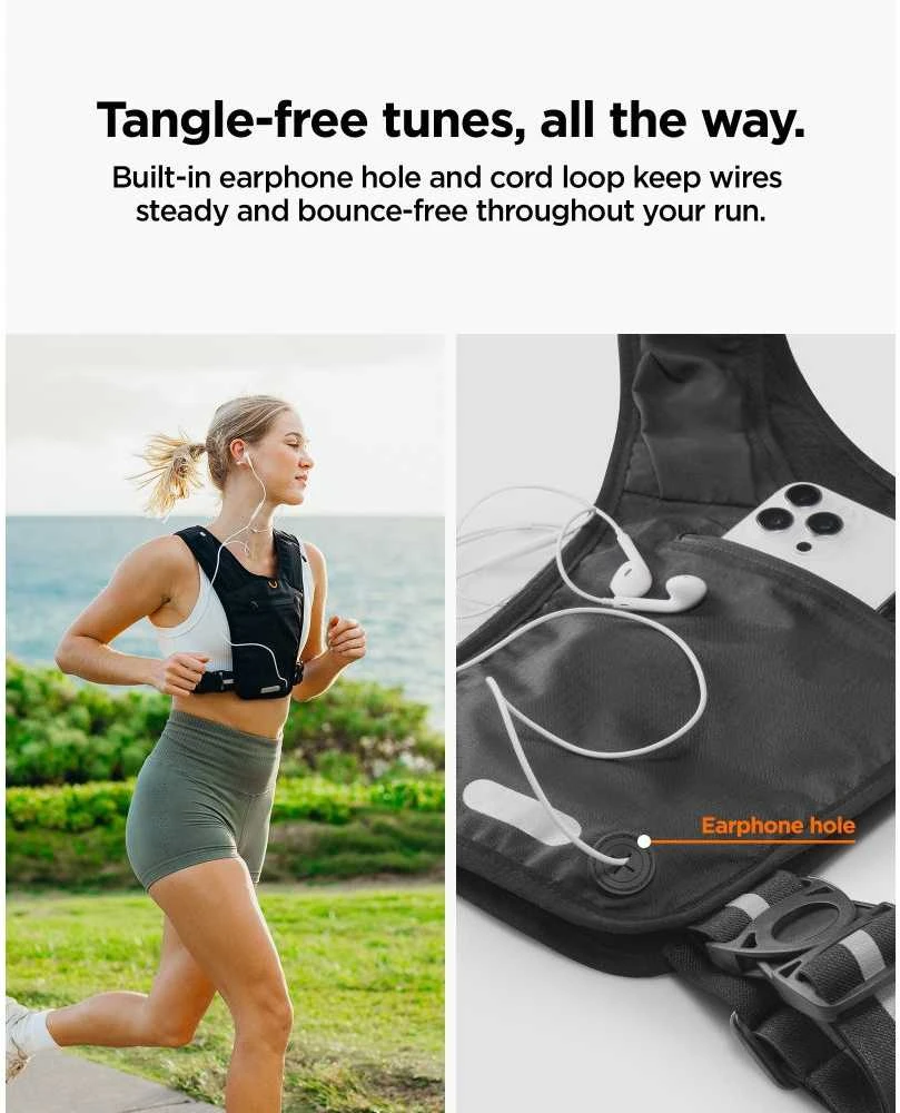 Dėklas Spigen A720 Dynamic Shield Running Vest (M-L) juodos spalvos