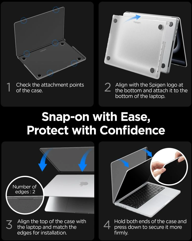 SPIGEN AIRSKIN MACBOOK PRO 14 M1-M5 PRO / M5 PRO MAX 2021-2026 FROST Juodas