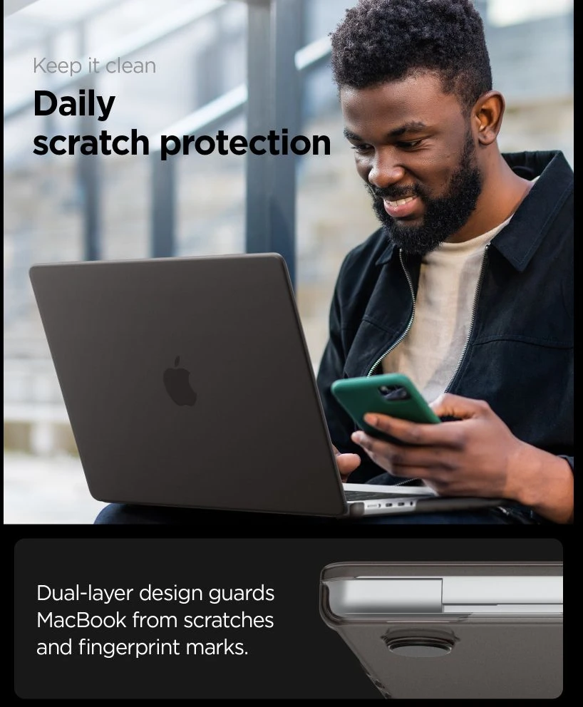 SPIGEN AIRSKIN MACBOOK PRO 14 M1-M5 PRO / M5 PRO MAX 2021-2026 FROST Juodas