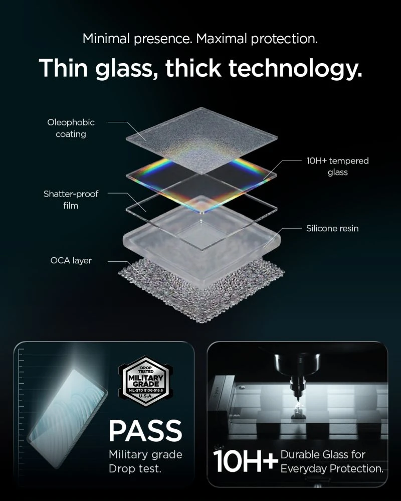 GRŪDINTAS STIKLAS SPIGEN ALM GLAS.TR T IPAD AIR 11” 6 / 7 / 8 / 2024-2026 SKAIDRUS