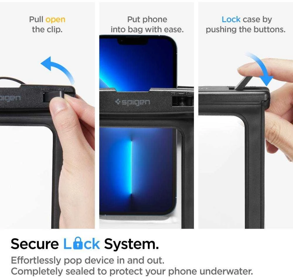 Spigen Aqua Shield A601 vandeniui atsparus dėklas IPX8 – juodas