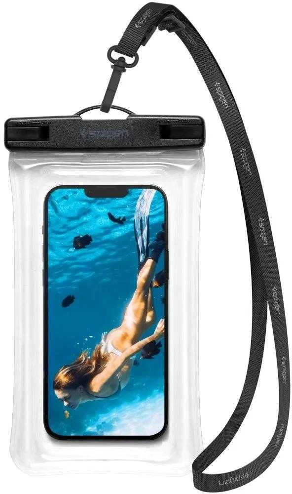 SPIGEN A610 UNIVERSALUS VANDENiui atsparus plūduriuojantis dėklas CRYSTAL CLEAR