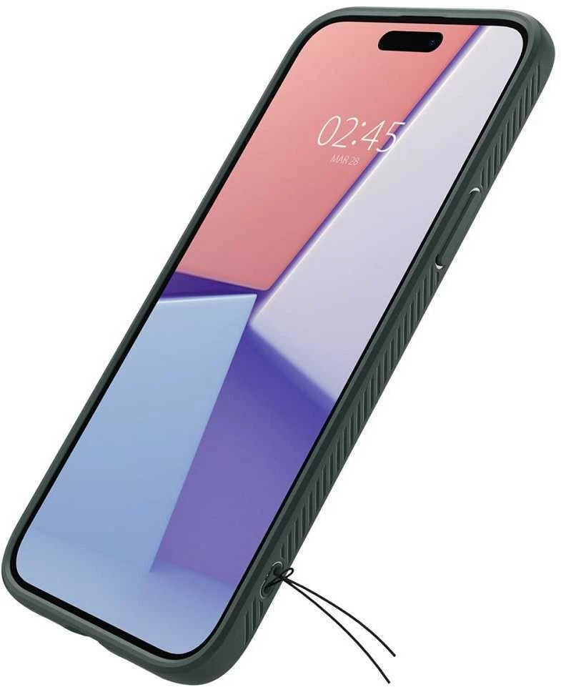 Dėklas Spigen Liquid Air, abyss žalias – Apple iPhone 15