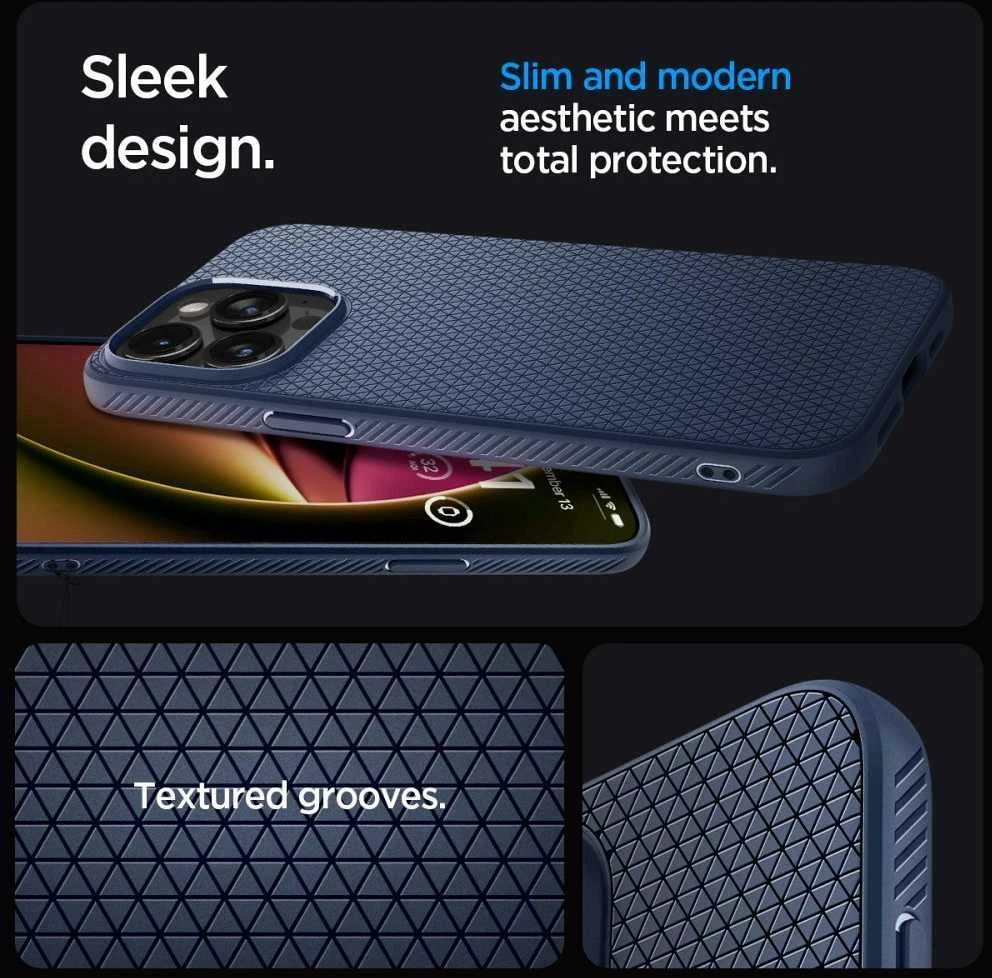 Dėklas SPIGEN LIQUID AIR IPHONE 15 PRO MAX NAVY Mėlynas