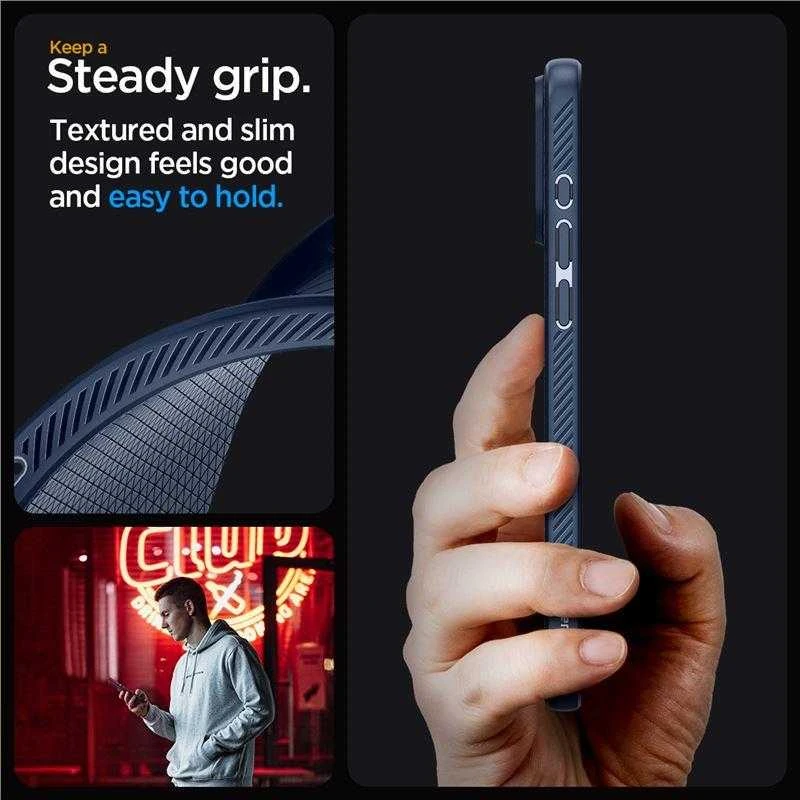 Dėklas SPIGEN LIQUID AIR IPHONE 15 PRO MAX NAVY Mėlynas