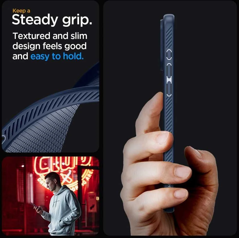 Dėklas SPIGEN LIQUID AIR IPHONE 15 PRO MAX NAVY Mėlynas