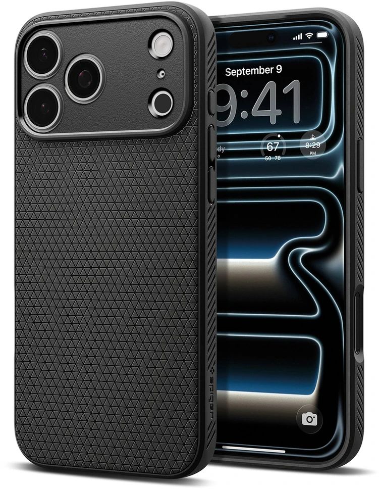 Dėklas Spigen Liquid Air Case for iPhone 18 Pro / 17 Pro - Matte Juodas