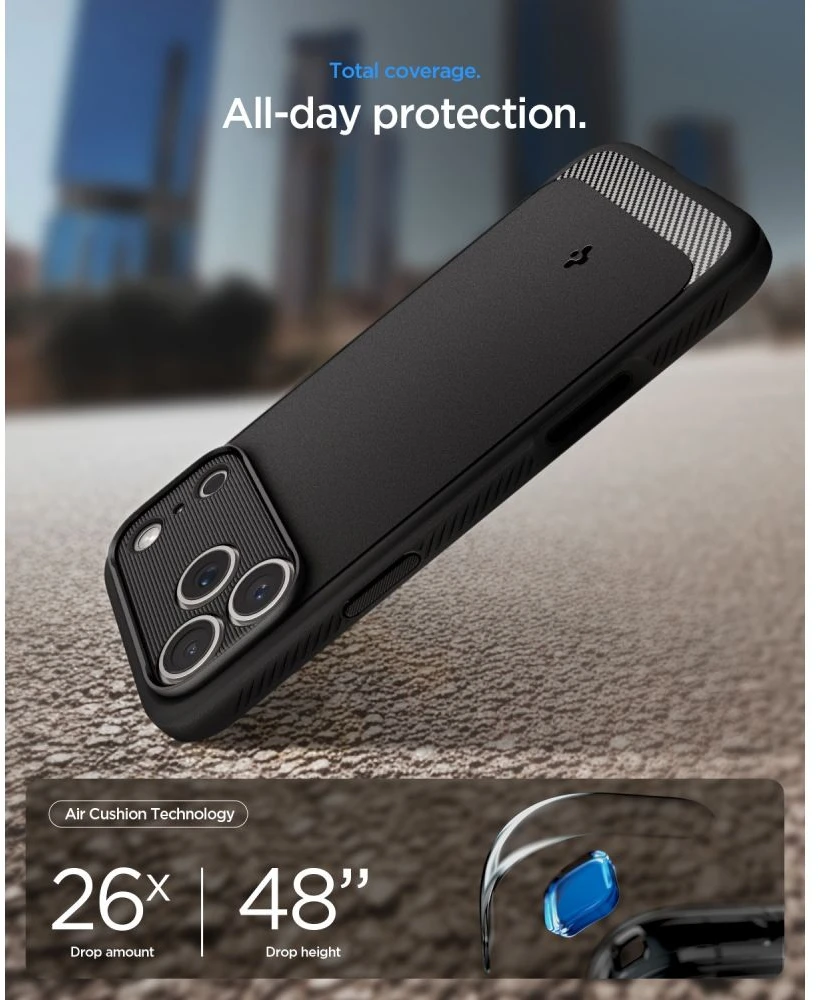Spigen Rugged Armor MagSafe dėklas iPhone 18 Pro Max / 17 Pro Max - matinis juodas