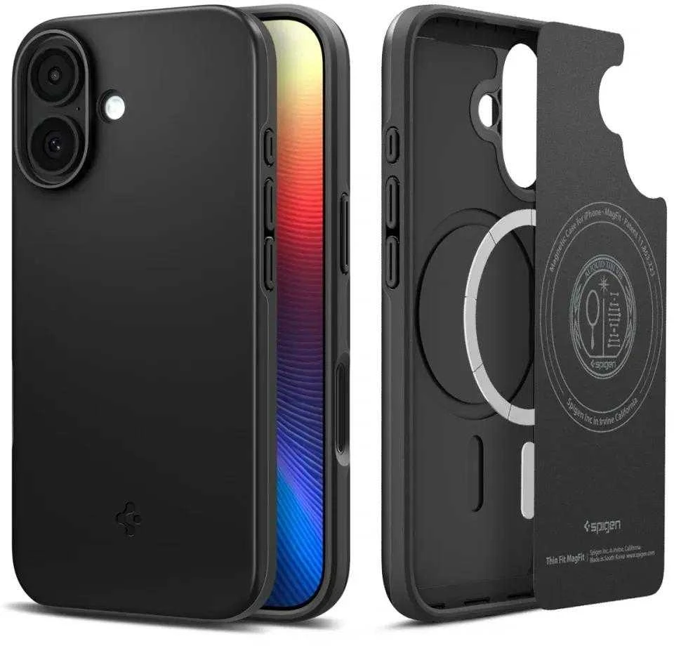 Spigen Thin Fit MagSafe dėklas skirtas Apple iPhone 17 – juodos spalvos