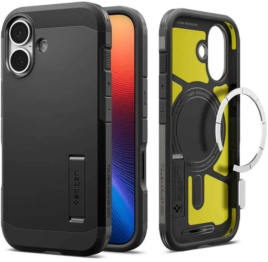 Spigen Tough Armor "T" MagSafe dėklas skirtas Apple iPhone 17 – juodos spalvos