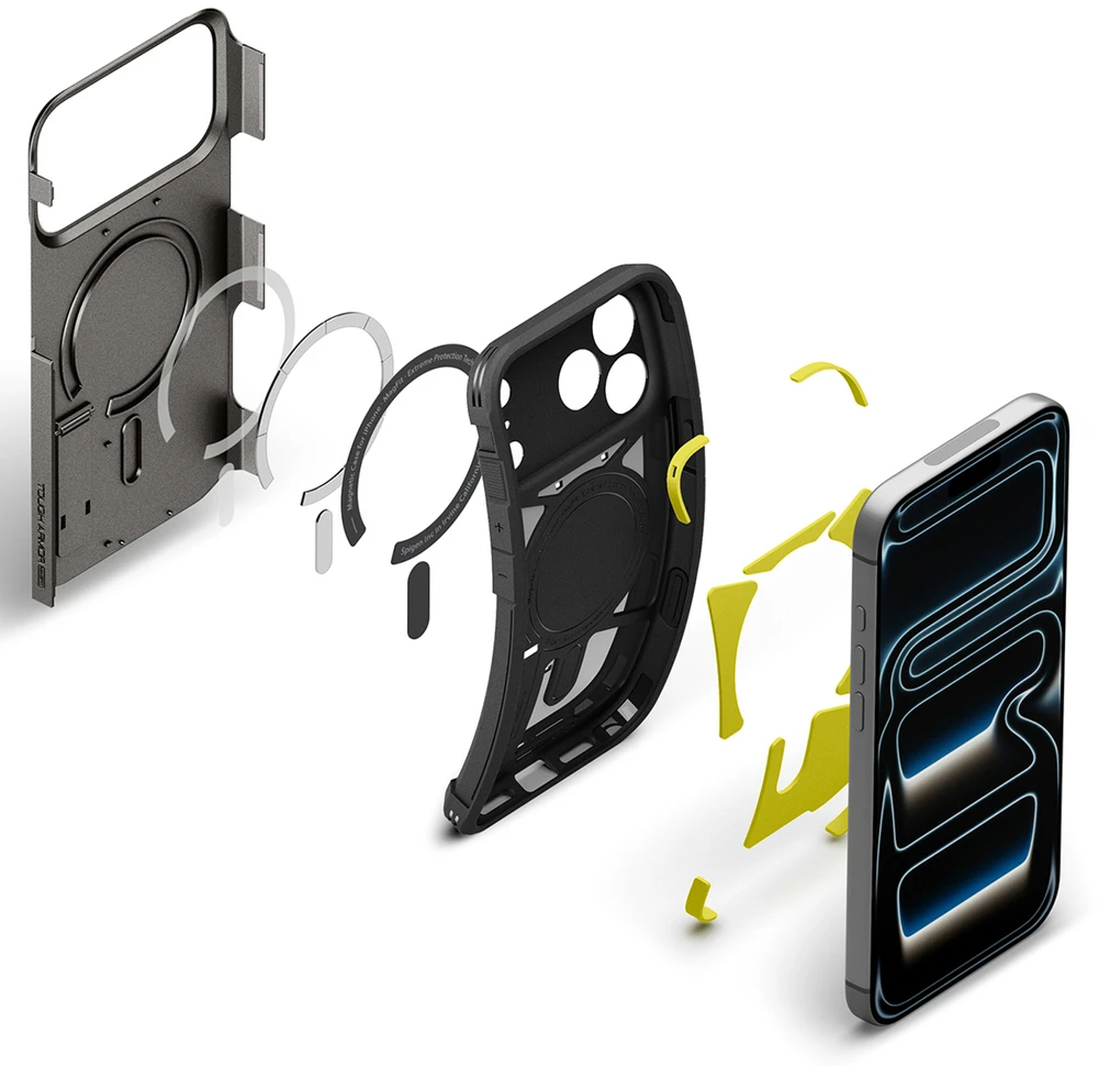 Spigen Tough Armor MagSafe dėklas iPhone 18 Pro / 17 Pro - juodas