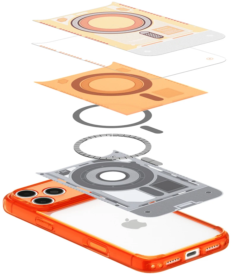 Dėklas Spigen Ultra Hybrid MagSafe Case for iPhone 18 Pro / 17 Pro - Oranžinis