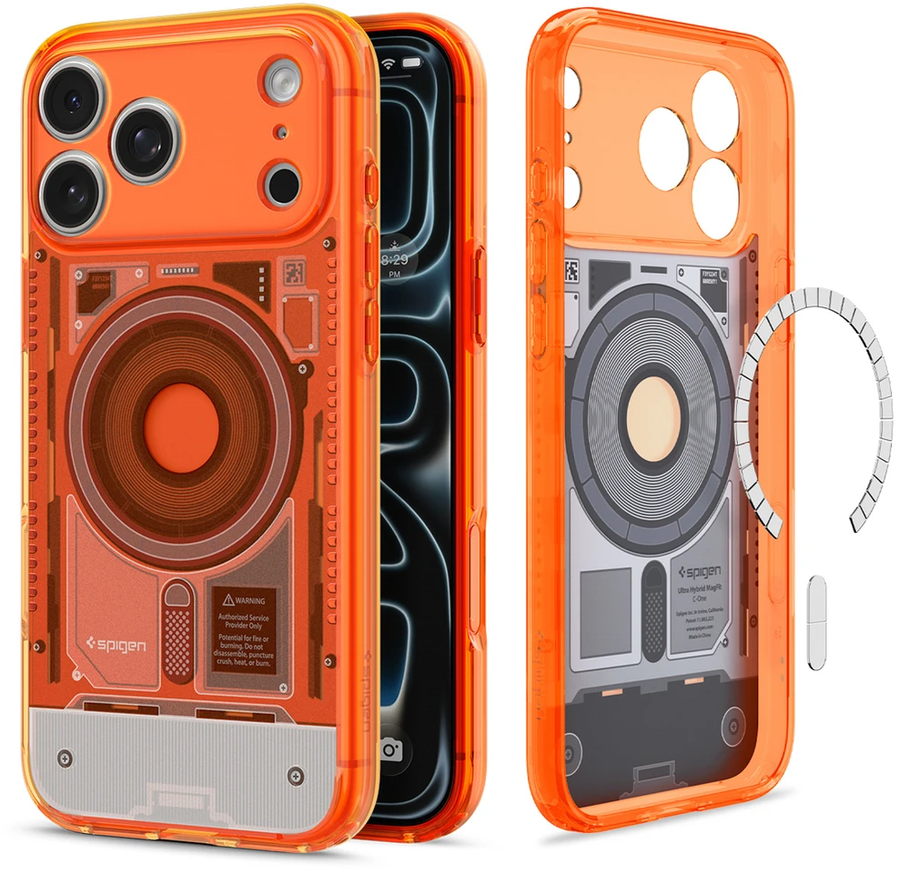 Dėklas Spigen Ultra Hybrid MagSafe Case for iPhone 18 Pro / 17 Pro - Oranžinis