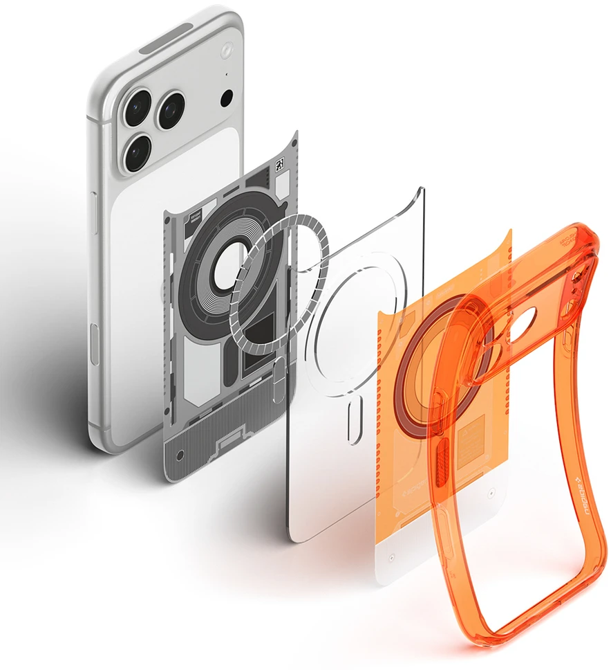Dėklas Spigen Ultra Hybrid MagSafe Case for iPhone 18 Pro / 17 Pro - Oranžinis
