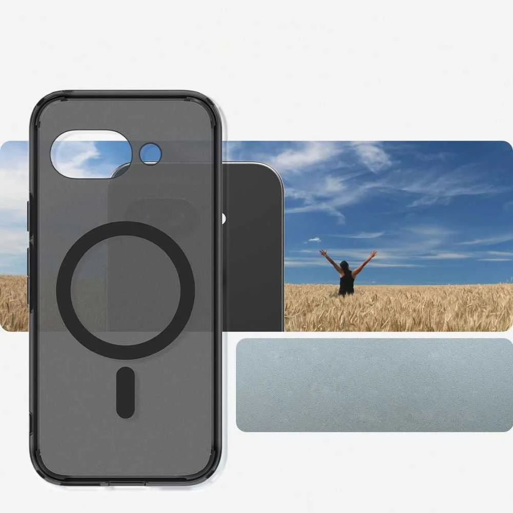 SPIGEN dėklas ULTRA HYBRID MAG suderinamas su MagSafe, skirtas GOOGLE PIXEL 9A frost juodas