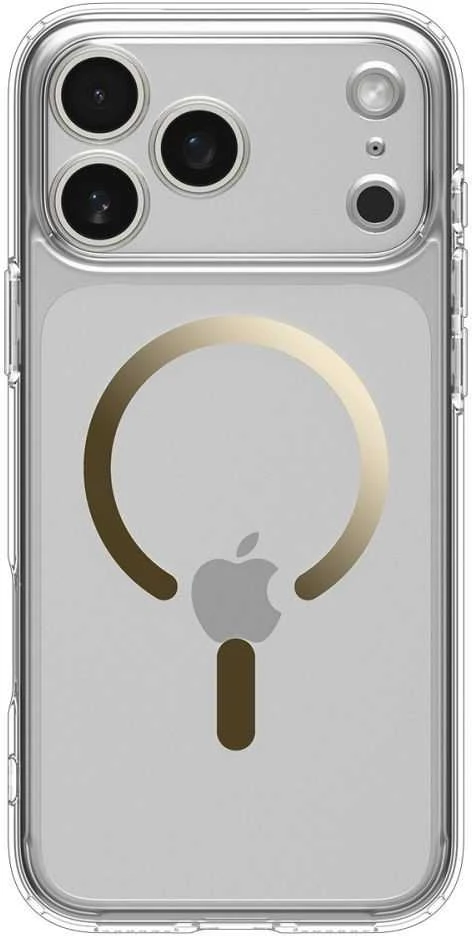SPIGEN case ULTRA HYBRID MAG compatible with MagSafe for IPHONE 17 Pro Max clear auksinis