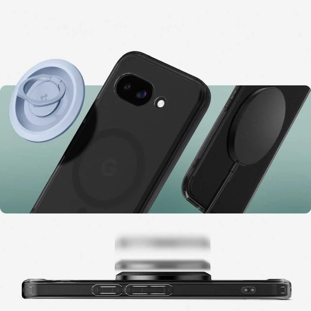 SPIGEN dėklas ULTRA HYBRID MAG suderinamas su MagSafe, skirtas GOOGLE PIXEL 9A frost juodas