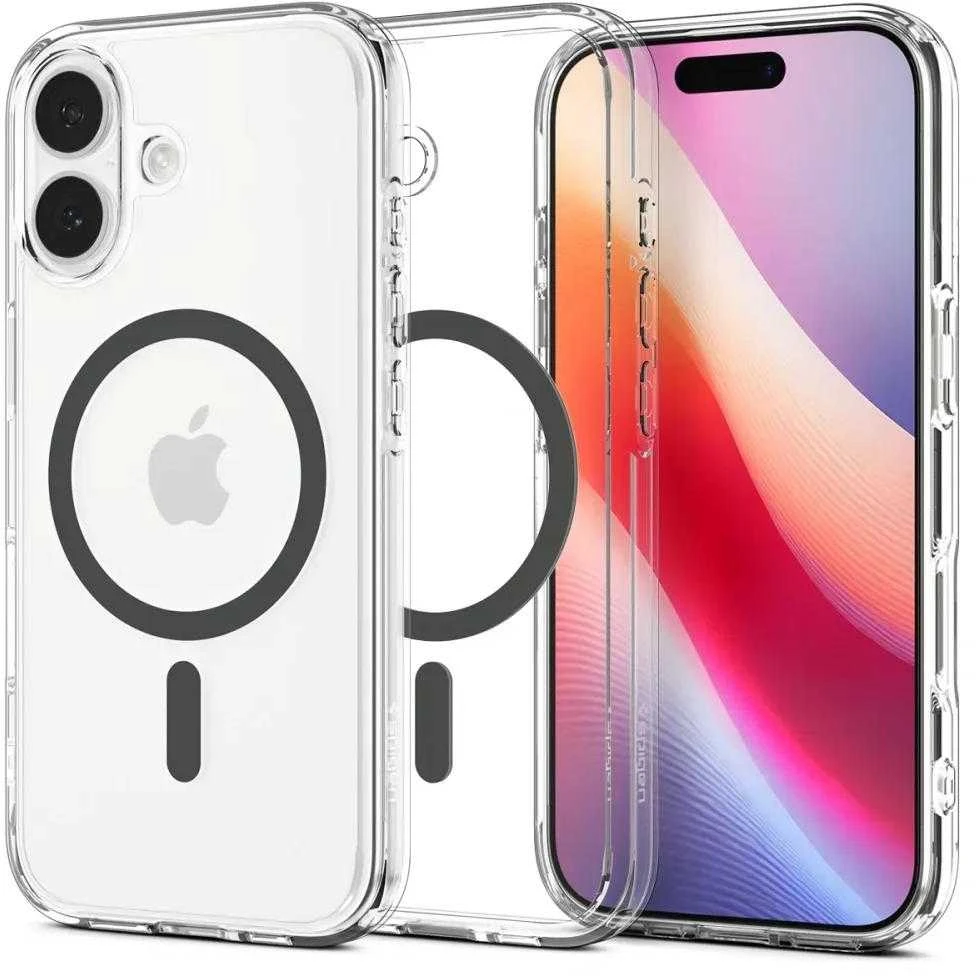 Spigen Ultra Hybrid MagSafe dėklas skirtas Apple iPhone 17 – skaidrus pilkos spalvos