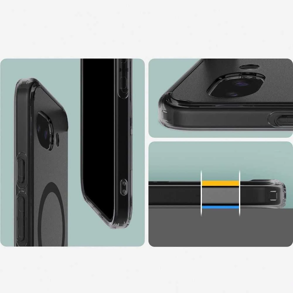 SPIGEN dėklas ULTRA HYBRID MAG suderinamas su MagSafe, skirtas GOOGLE PIXEL 9A frost juodas