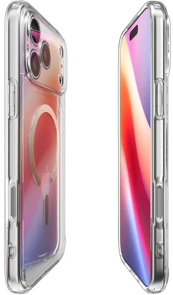 SPIGEN case ULTRA HYBRID MAG compatible with MagSafe for IPHONE 17 Pro Max clear auksinis