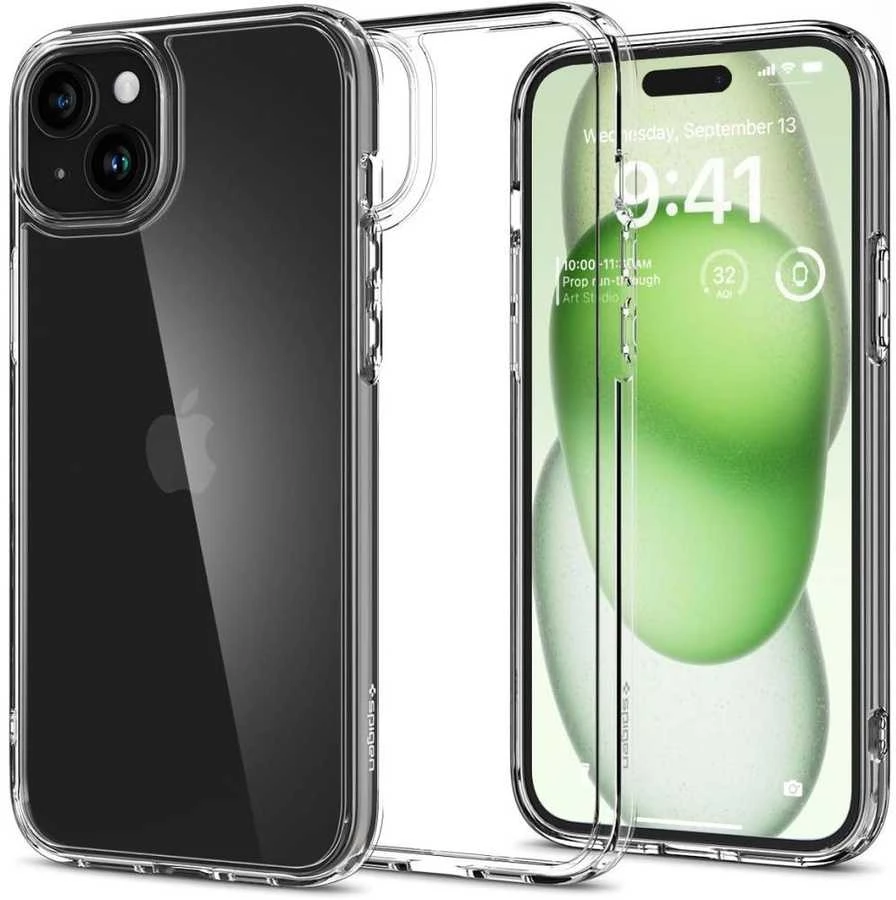 Dėklas „Spigen Crystal Flex“, krištolo skaidrumo – „Apple iPhone 15 Plus“