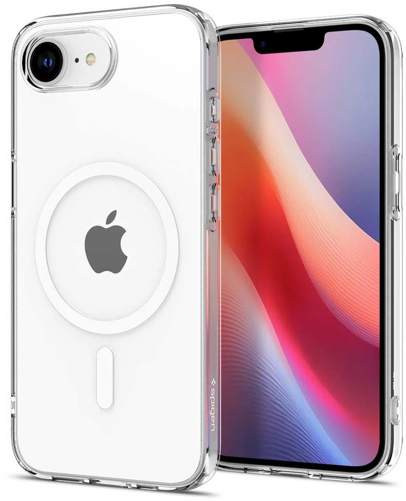 Dėklas Spigen „Crystal Flex MagSafe“, skaidriai baltas – „iPhone 16e“