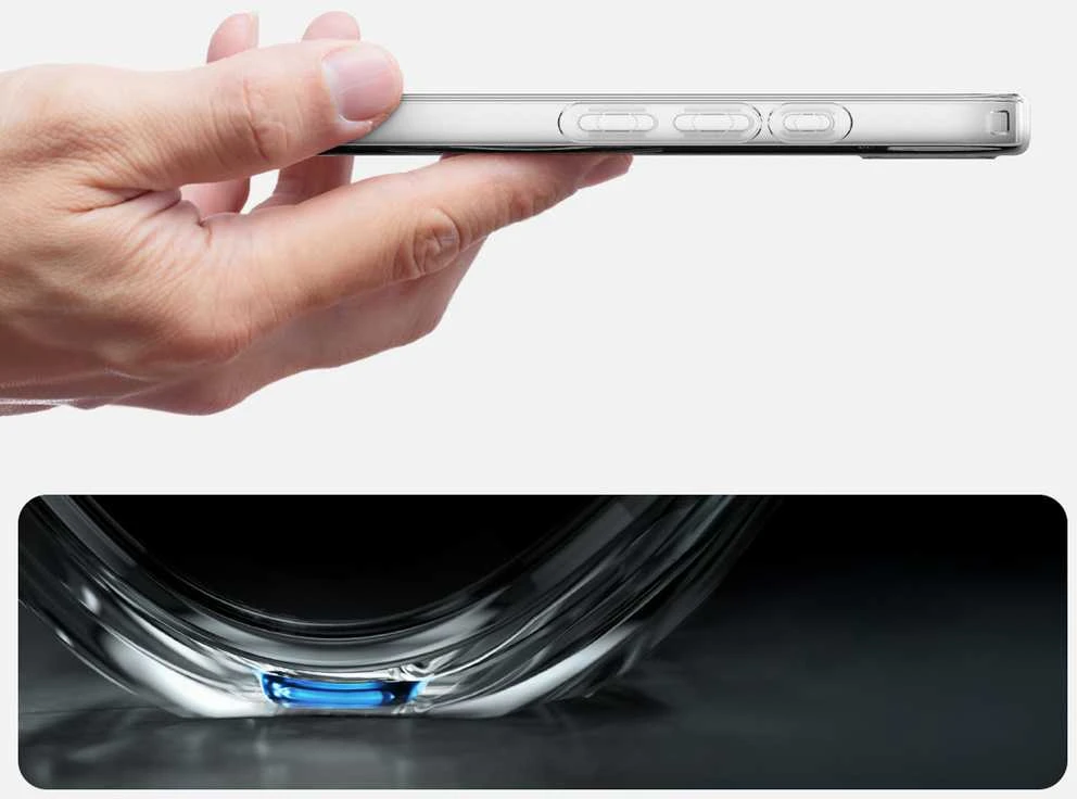 Dėklas Spigen „Crystal Flex MagSafe“, skaidriai baltas – „iPhone 16e“