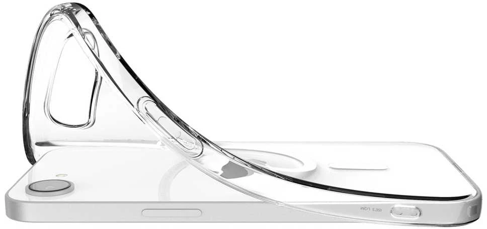 Dėklas Spigen „Crystal Flex MagSafe“, skaidriai baltas – „iPhone 16e“