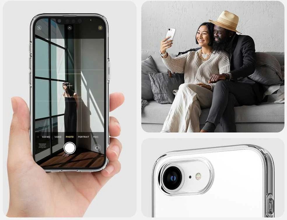 Dėklas Spigen „Crystal Flex MagSafe“, skaidriai baltas – „iPhone 16e“